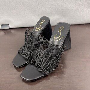 Sam Edelman Black Womens Heeled Sandler Shoes 6.5